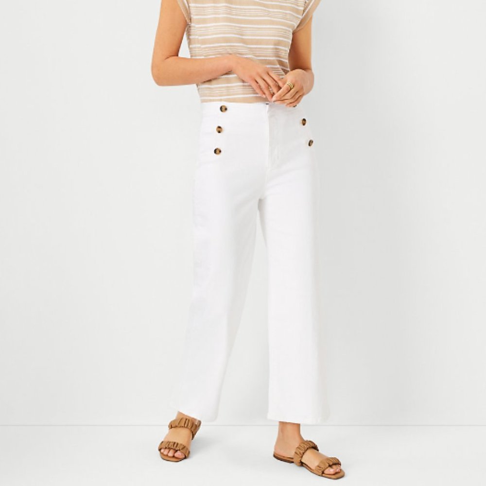 Ann Taylor High-Rise Cropped Sculpting Pocket Sailor Jean NWT